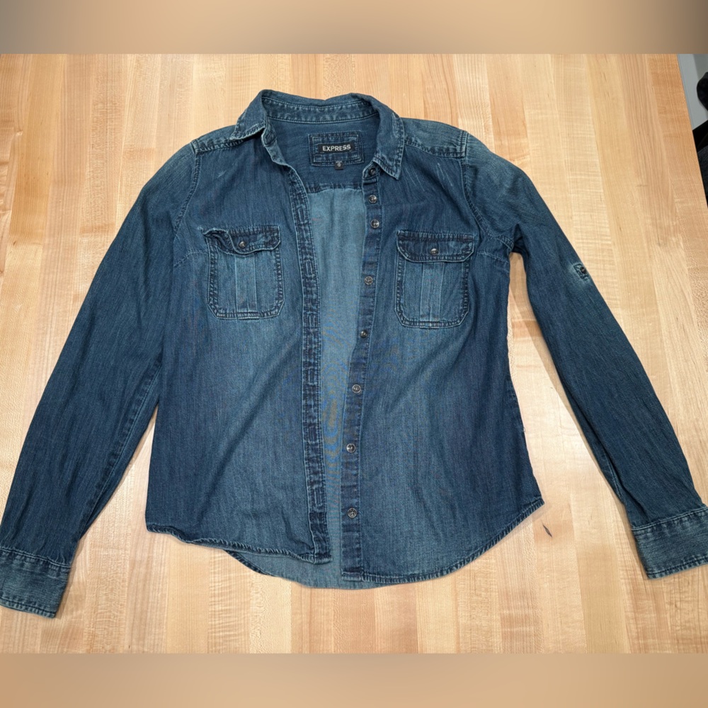 Express Dark Blue Denim Shirt